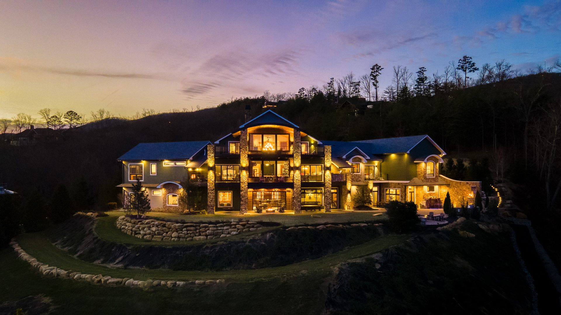 Celebration setup at a Smoky Mountain cabin