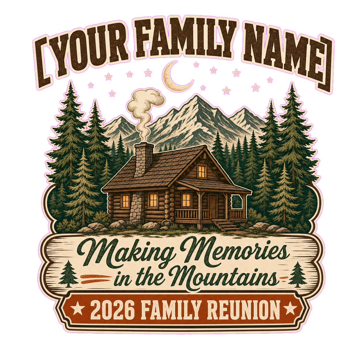 Cabin Life family reunion t-shirt design