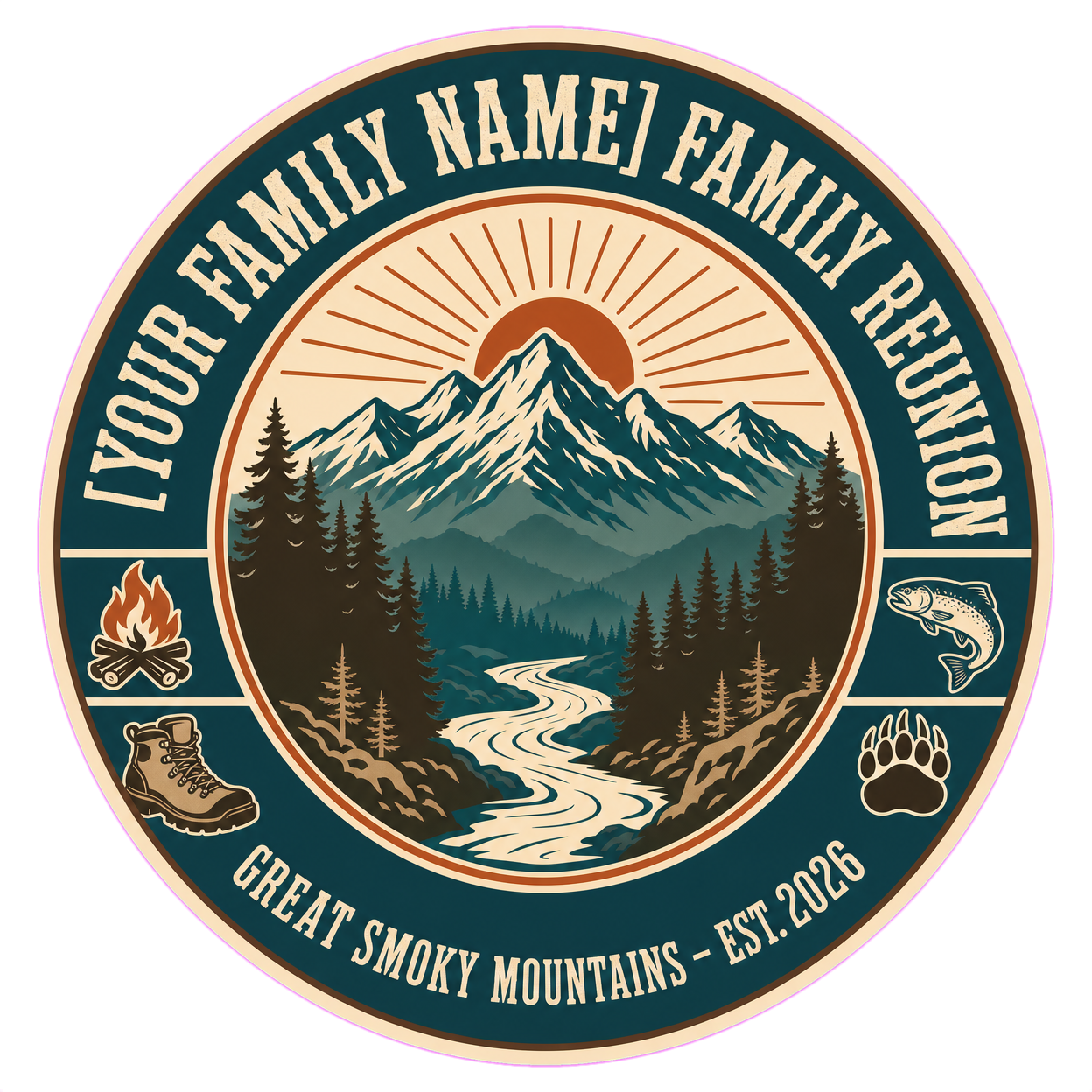 Adventure Badge family reunion t-shirt design